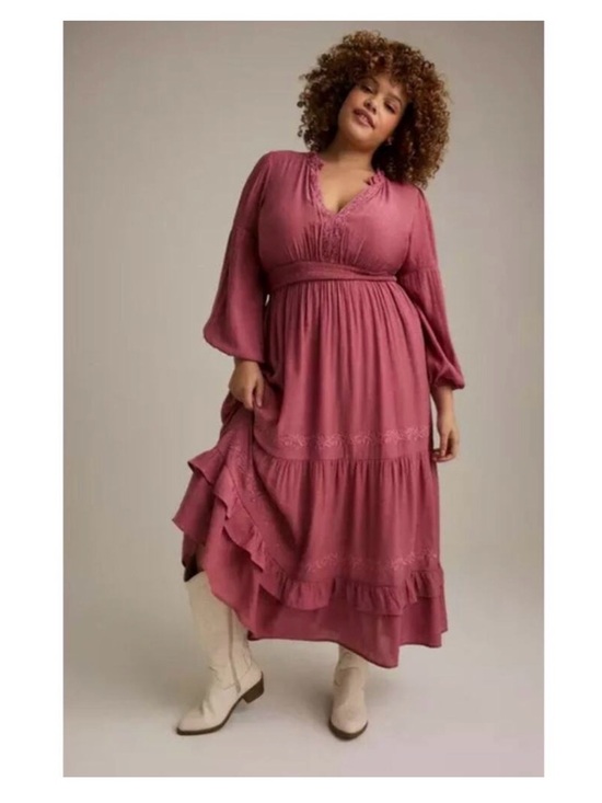 torrid Dresses & Skirts - torrid Rose-Mauve Fest Maxi Dress with V-Neck
